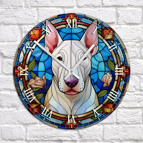 English Bull Terrier Suncatcher Effect Clock